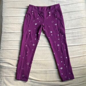 ⭐️ 3/$10!! - Size 6-7 dark purple star patterned kids leggings
